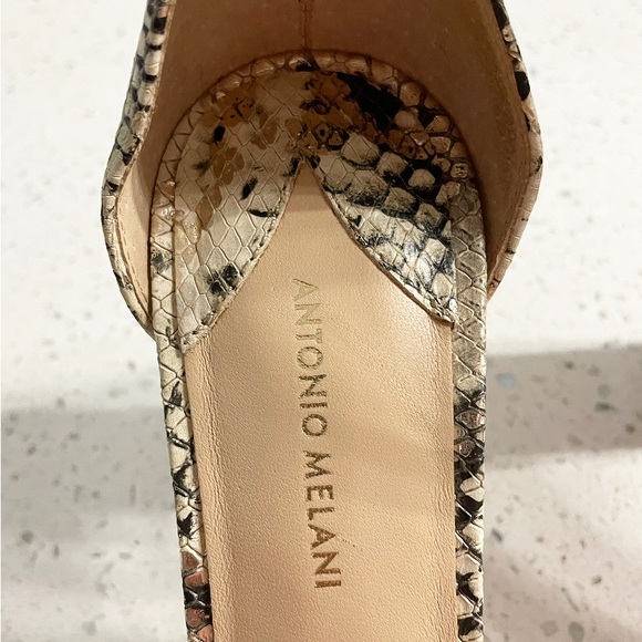 Antonio Melani Women’s Snakeskin Print Leather Ankle Strap Heels Size 8.5M - Picture 6 of 15